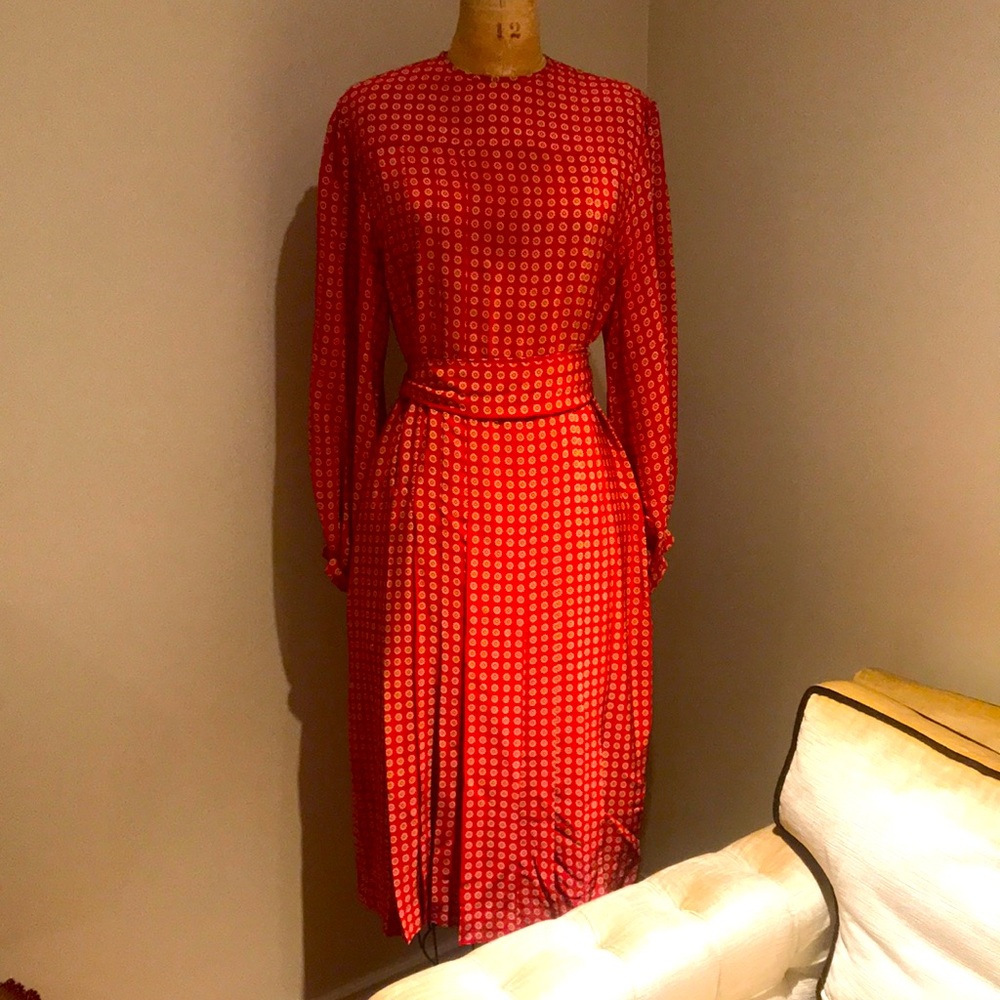 Vintage Malcolm Starr silk midi dress